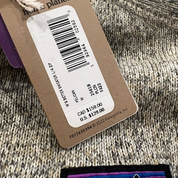 PATAGONIA Better Sweater 1/4 Zip Fleece Pullover NWT in Birch White Medium - Picture 7 of 9
